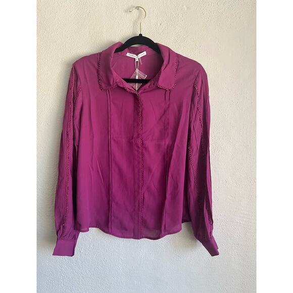 Anthropologie Endless Rose Woman Embroidered DetailsLong Sleeve Blouse, … - Picture 2 of 9